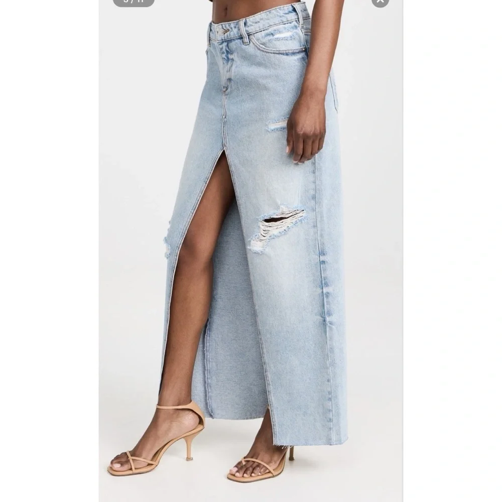 NWT Seroya Matilda Low-Rise Denim Maxi Skirt 25